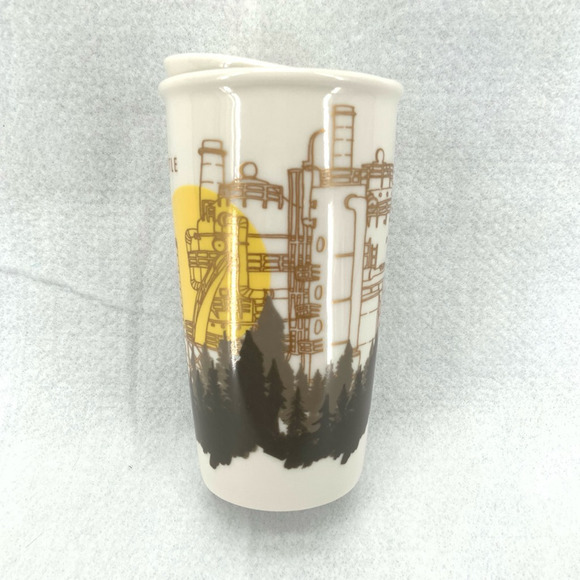 Starbucks Seattle Gasworks Park 2015 Travel Mug White Ceramic PNW Collectors Cup - Picture 5 of 9